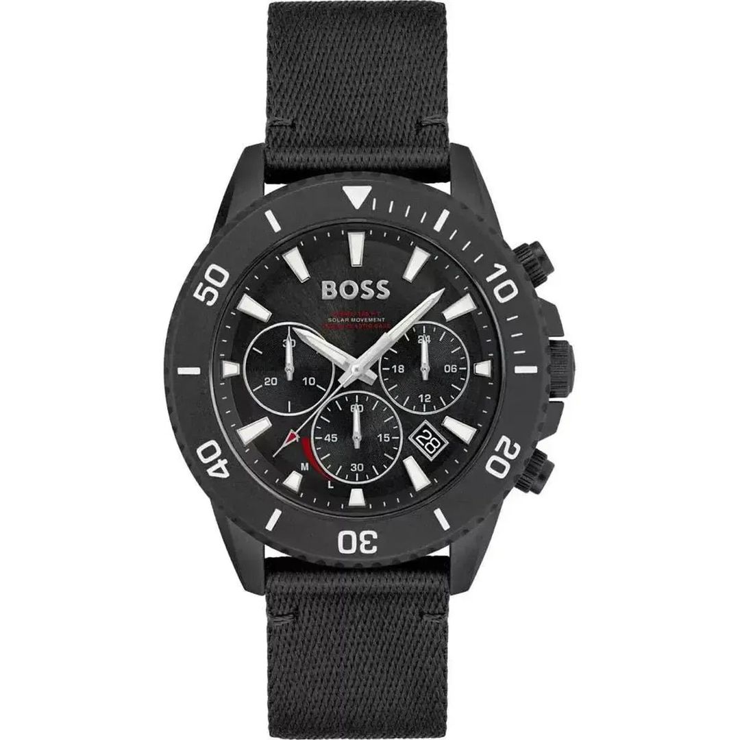Hugo Boss Admiral 1513918 Men's Watch – 46mm Black Dial Nylon - Image 1