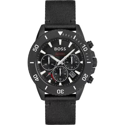 Hugo Boss Admiral 1513918 Men's Watch – 46mm Black Dial Nylon