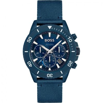 Hugo Boss Admiral 1513919 Men's Watch – 45mm Blue Dial Nylon - Thumbnail 2