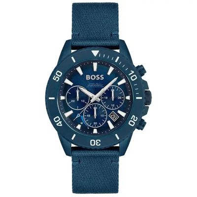 Hugo Boss Admiral 1513919 Men's Watch – 45mm Blue Dial Nylon - Thumbnail 3