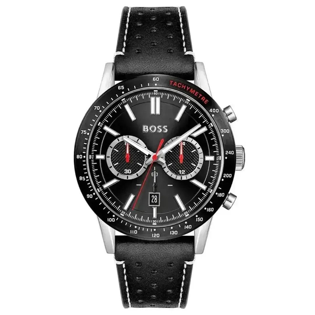 Hugo Boss Allure 1513920 Men's Watch – 44mm Black Dial Leather - Image 1