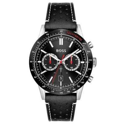 Hugo Boss Allure 1513920 Men's Watch – 44mm Black Dial Leather - Thumbnail 3