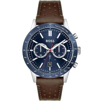 Hugo Boss Allure 1513921 Men's Watch – 44mm Blue Dial Leather