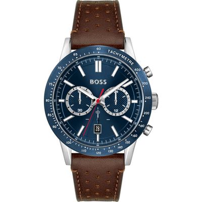 Hugo Boss Allure 1513921 Men's Watch – 44mm Blue Dial Leather - Thumbnail 2