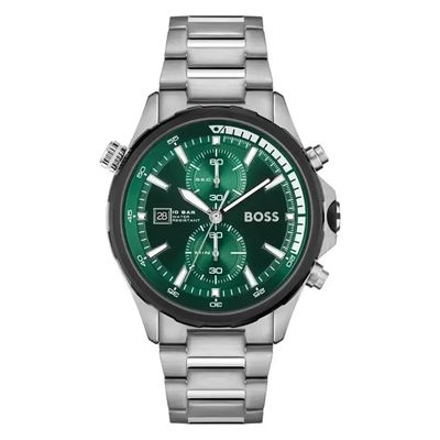 Hugo Boss Globetrotter 1513930 Men's Watch – 46mm Green Dial Stainless Steel