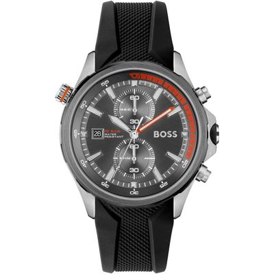 BOSS Globetrotter 1513931 Men's Watch – 46mm Grey Dial Silicone - Thumbnail 2