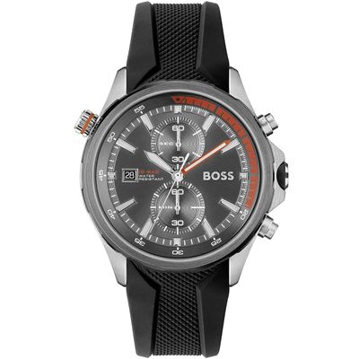 BOSS Globetrotter 1513931 Men's Watch – 46mm Grey Dial Silicone - Thumbnail 3