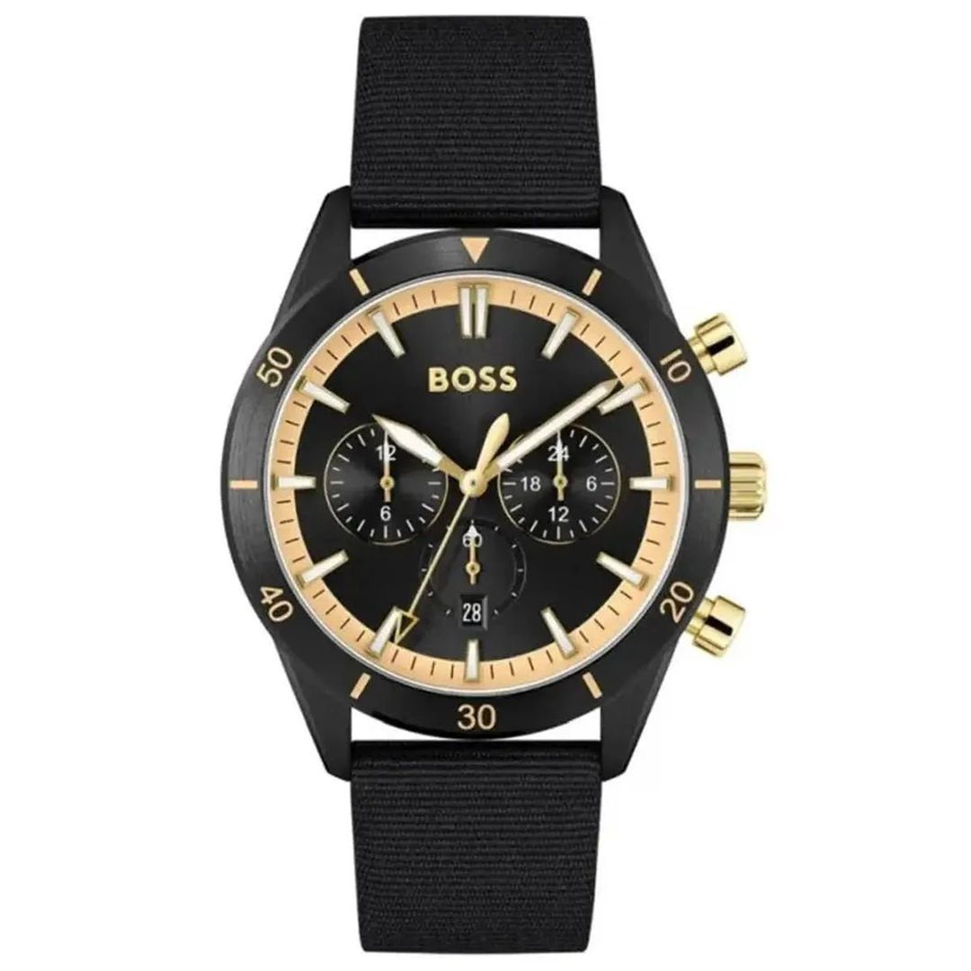 Hugo Boss Santiago 1513935 Men's Watch – 44mm Black Dial Leather - Image 1