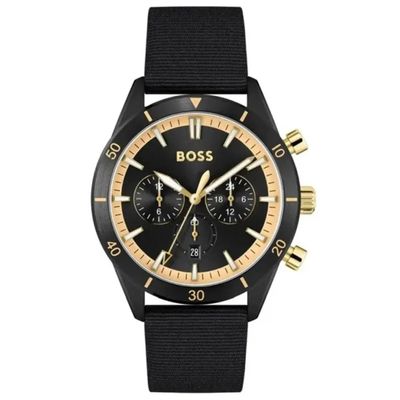 Hugo Boss Santiago 1513935 Men's Watch – 44mm Black Dial Leather