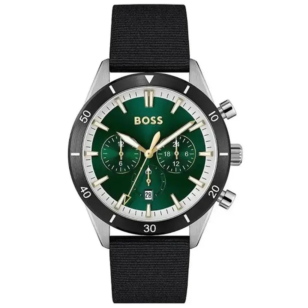 Hugo Boss Santiago 1513936 Men's Watch – 44mm Green Dial Nylon - Image 1