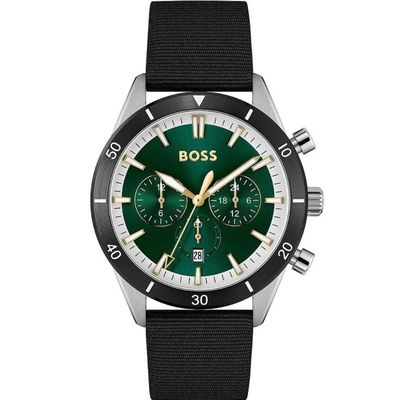 Hugo Boss Santiago 1513936 Men's Watch – 44mm Green Dial Nylon - Thumbnail 2