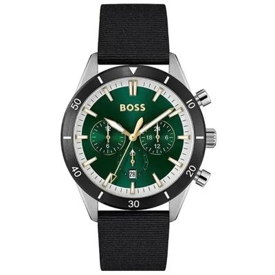 Hugo Boss Santiago 1513936 Men's Watch – 44mm Green Dial Nylon - Thumbnail 3