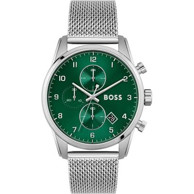 Hugo Boss Skymaster 1513938 Men's Watch – 44mm Green Dial Stainless Steel - Thumbnail 2