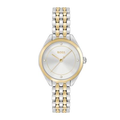 BOSS Mae Gold Tone Stainless Steel Crystal Quartz Ladies Watch