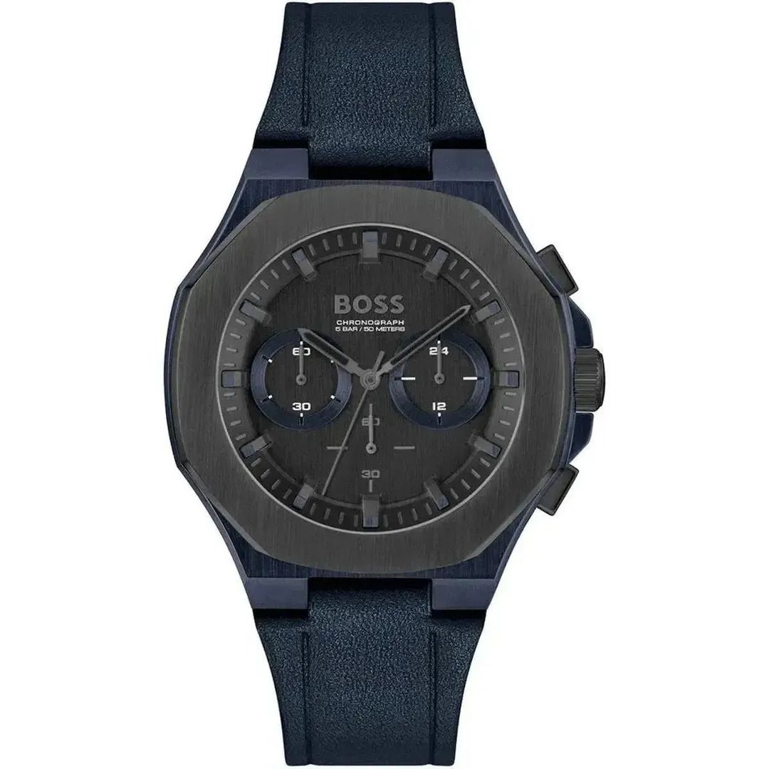 Hugo Boss Taper 1514086 Men's Watch – 45mm Black Dial Leather - Image 1