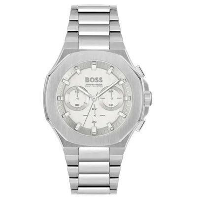 BOSS Taper 1514087 Men's Watch – 45mm Silver Dial Stainless Steel