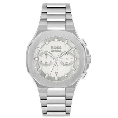 BOSS Taper 1514087 Men's Watch – 45mm Silver Dial Stainless Steel - Thumbnail 3