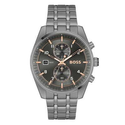 Boss Skytraveller 44mm Stainless Steel Chronograph Men's Watch