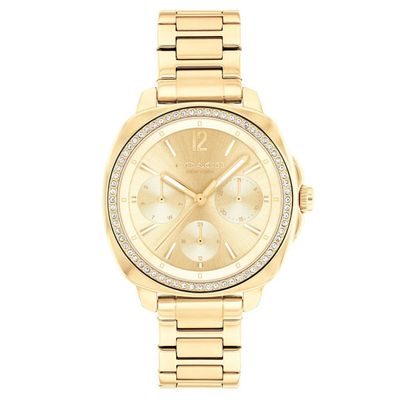 Coach Kitt 34mm Yellow Gold Tone Crystal Ladies Watch