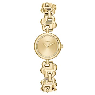 Boss Double B 23mm Yellow Gold Tone Ladies Watch