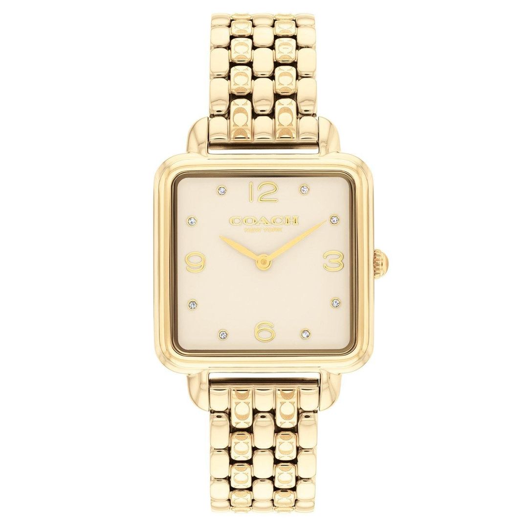 Coach Cass 28mm Yellow Gold Tone Crystal Quartz Ladies Watch - Image 1