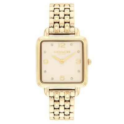 Coach Cass 28mm Yellow Gold Tone Crystal Quartz Ladies Watch