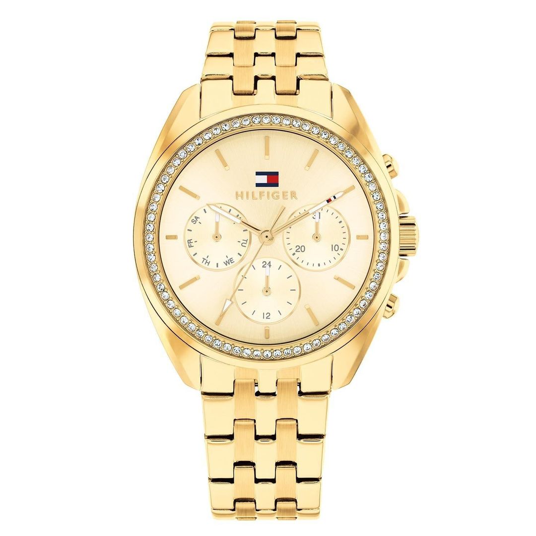 Tommy Hilfiger 36mm Yellow Gold Plated Ladies Watch - Image 1
