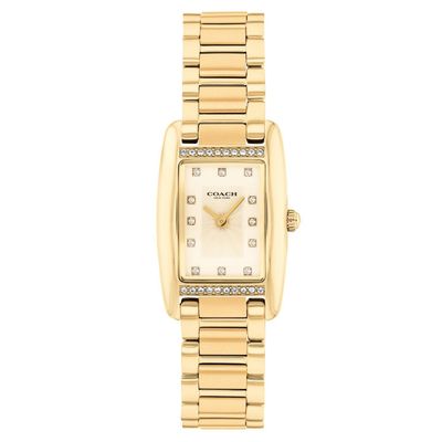 Coach Reese 30mm Yellow Gold Tone Crystal Ladies Watch