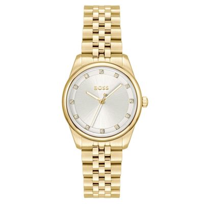Boss Graceful 32mm Yellow Gold Tone Crystal Ladies Watch