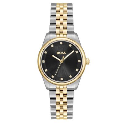 Boss Graceful Precious 32mm Stainless Steel and Yellow Gold Tone Ladies Watch