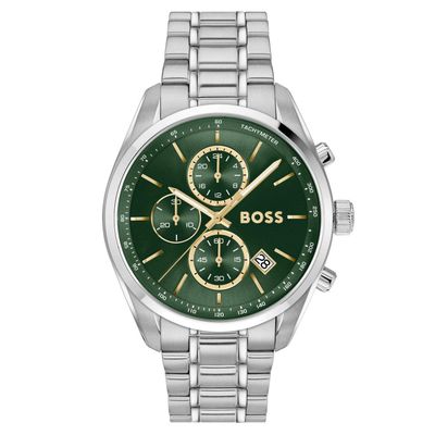 Boss Grand Prix 44.5mm Stainless Steel Chronograph Men's Watch