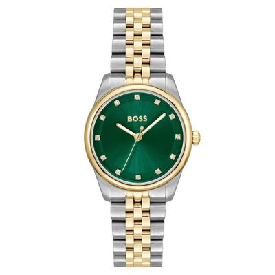 Boss Graceful Precious 32mm Stainless Steel and Yellow Gold Tone Ladies Watch