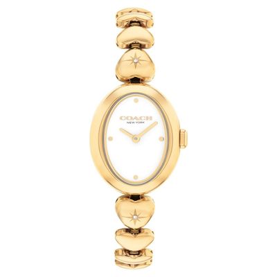 Coach Ladies Sammy Gold Tone Heart Bracelet Strap Watch 14504638