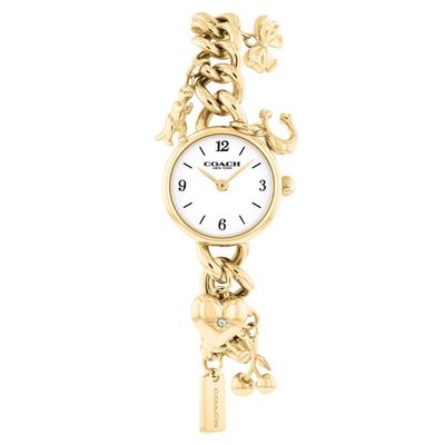 Coach Iris 22mm Yellow Gold Tone Ladies Watch