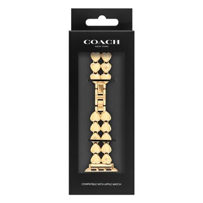 Coach Yellow Gold Plated Heart Apple Watch Strap