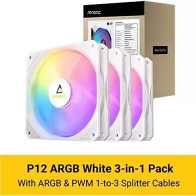 Antec P12 PWM ARGB Computer case Fan White 3 pc(s) - Thumbnail 2