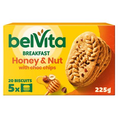 Belvita Honey & Nut with Chocolate Chips Cereal Snack Bars Multipack 225g (5 x 45g) - Thumbnail 2