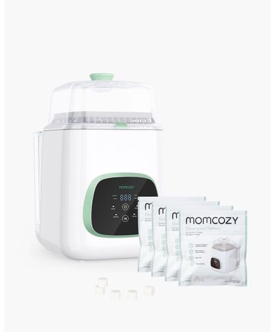MOMCOZY KleanPal Pro Baby Bottle Washer, Steriliser & Dryer - White & Green