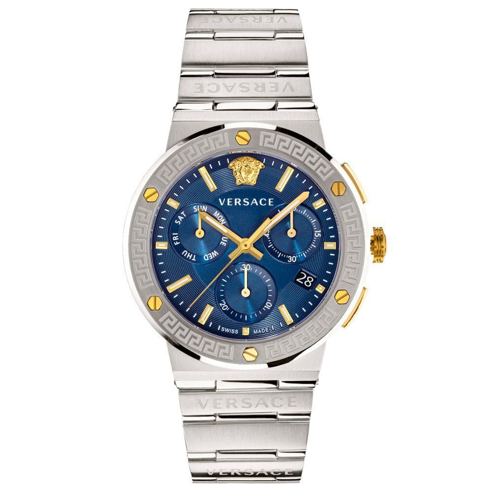 Versace VEZ900221 Blue 43 mm Greca Logo Men's Watch - Image 1