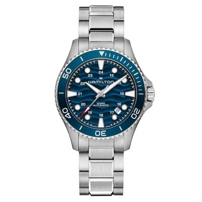 Hamilton Mens Khaki Navy Scuba 40mm Automatic Blue Dial Stainless Steel Bracelet Watch H82425140
