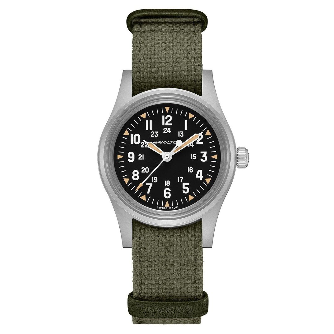 Hamilton Mens Khaki Field Mechanical 36 Green NATO Strap Watch H69399930 - Image 1