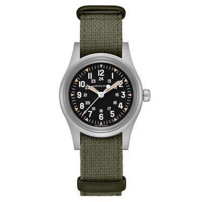 Hamilton Mens Khaki Field Mechanical 36 Green NATO Strap Watch H69399930