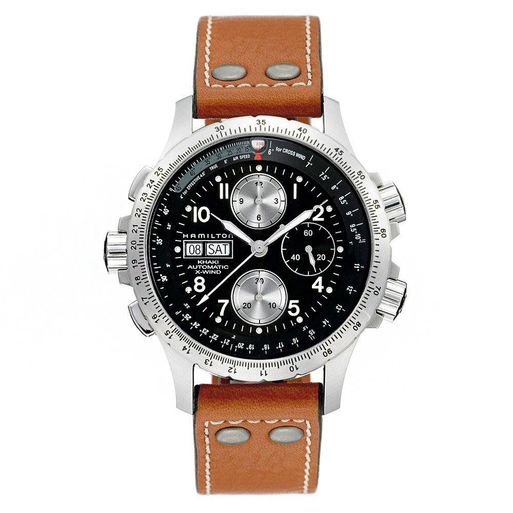 Hamilton Khaki Aviation X-Wind Brown Leather Chronograph Watch H77616533 - Image 1