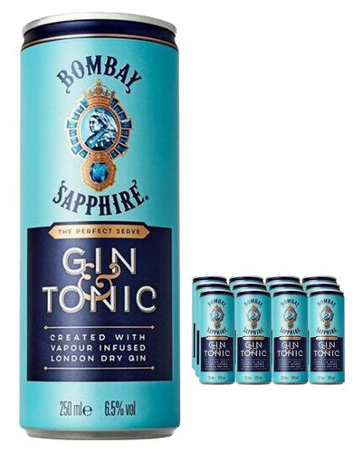 Bombay Sapphire Gin & Tonic Premixed Cocktail Can Multipack, 12 x 250 ml - Thumbnail 2