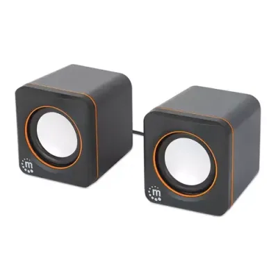 Manhattan 2600 Series Speaker System. Two Speakers. Black/Orange. USB - Thumbnail 3