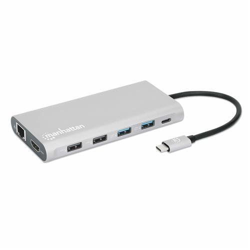 Manhattan USB-C Dock/Hub with Card Reader and MST. Ports (x10): Ethern - Image 1