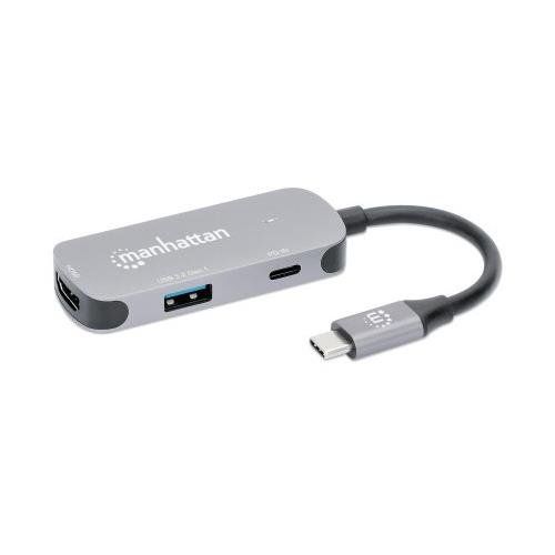 Manhattan USB-C Dock/Hub. Ports (x3): HDMI. USB-A and USB-C. With Powe - Image 1