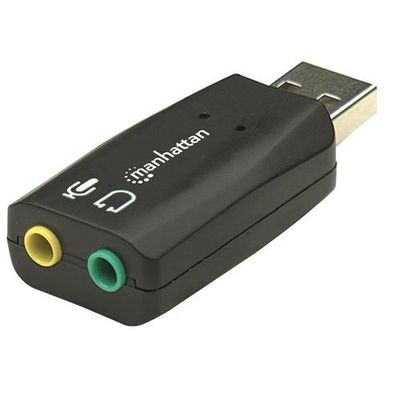 Manhattan USB-A Sound Adapter. USB-A to 3.5mm Mic-in and Audio-Out por