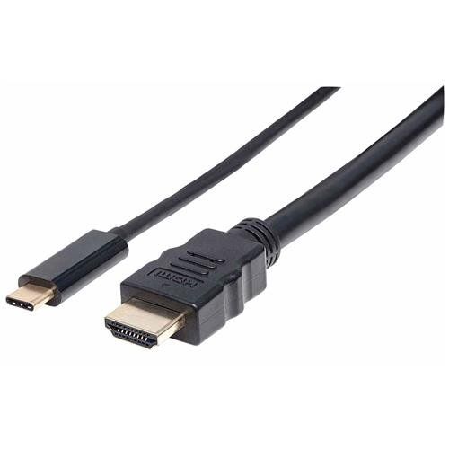 Manhattan USB-C to HDMI Cable. 4K@30Hz. 2m. Black. Male to Male. Three - Image 1