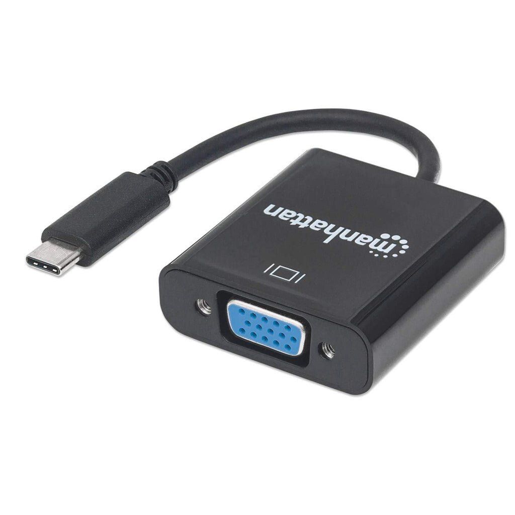 Manhattan USB-C to VGA Converter Cable. 1080p@60Hz. Black. 8cm. Male t - Image 1